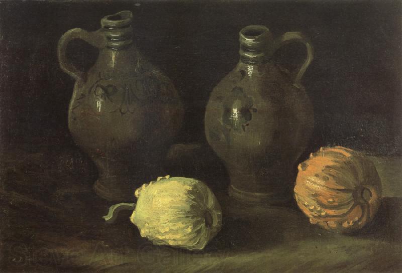 Vincent Van Gogh Still life with Two Jars and Two Pumpkins (nn04) Norge oil painting art